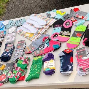 Assorted Women's and Men's No-Show & Crew Socks - Multicolor 31 plus pairs